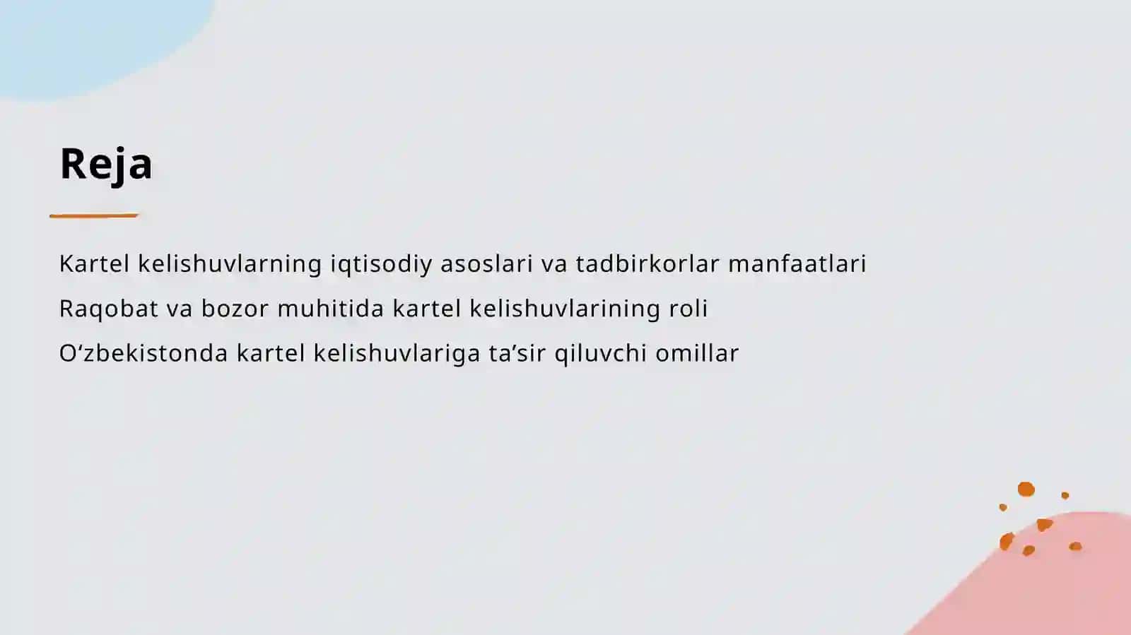 Tadbirkorlar kartel kelishuvlar tuzish sabablari 2