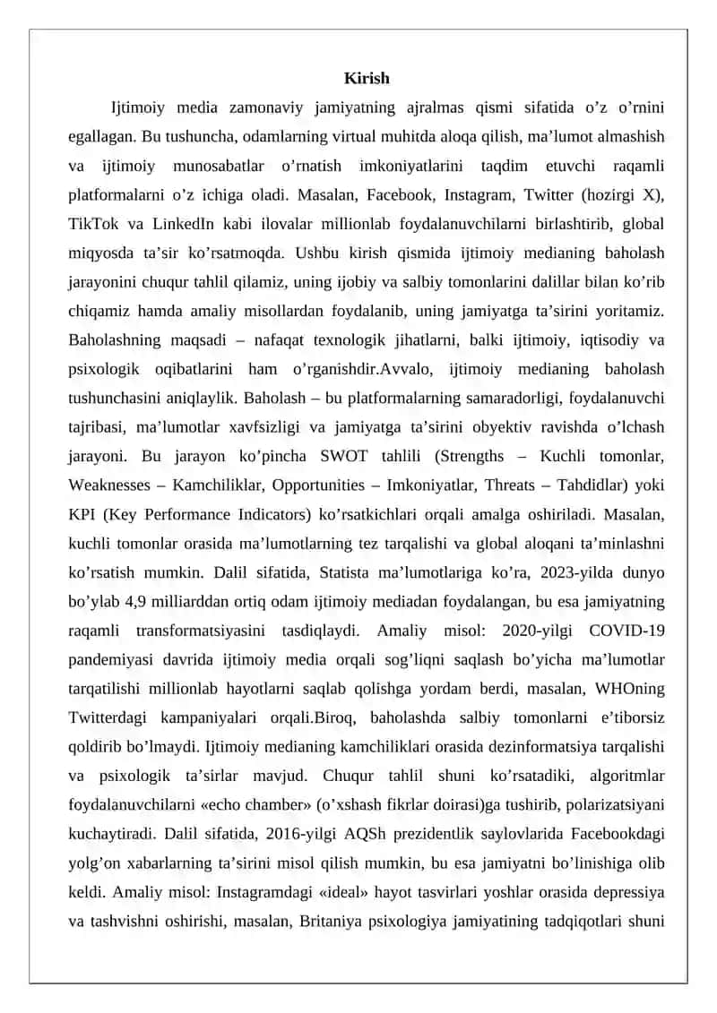 Ijtimoiy mediani baholash 2