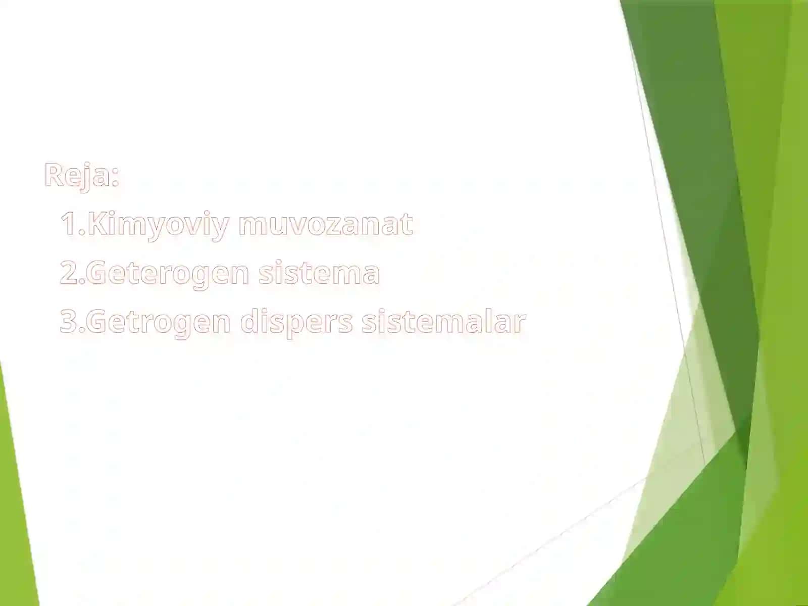 Kimyoviy muvozanatlar 2