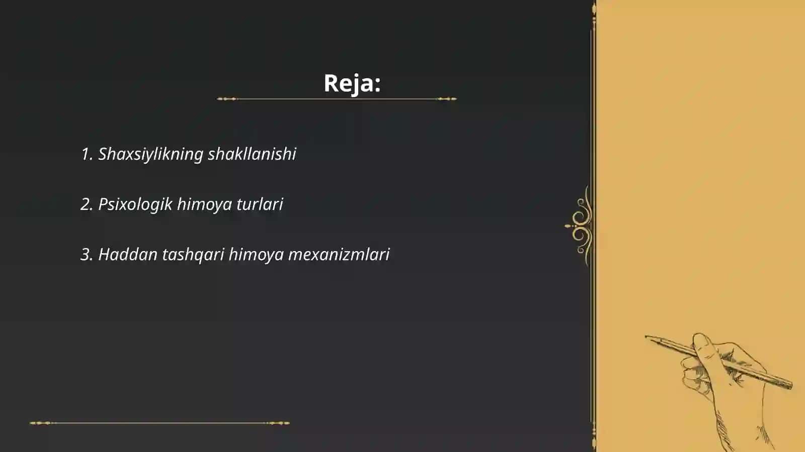 Shaxsning psixalogik himoya mehanizmi 2