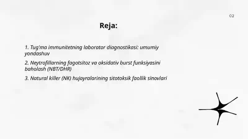 Tug'ma imunitetni baholash usullari 2