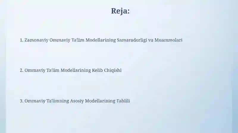 An'anaviy Ta'lim Modeli 2