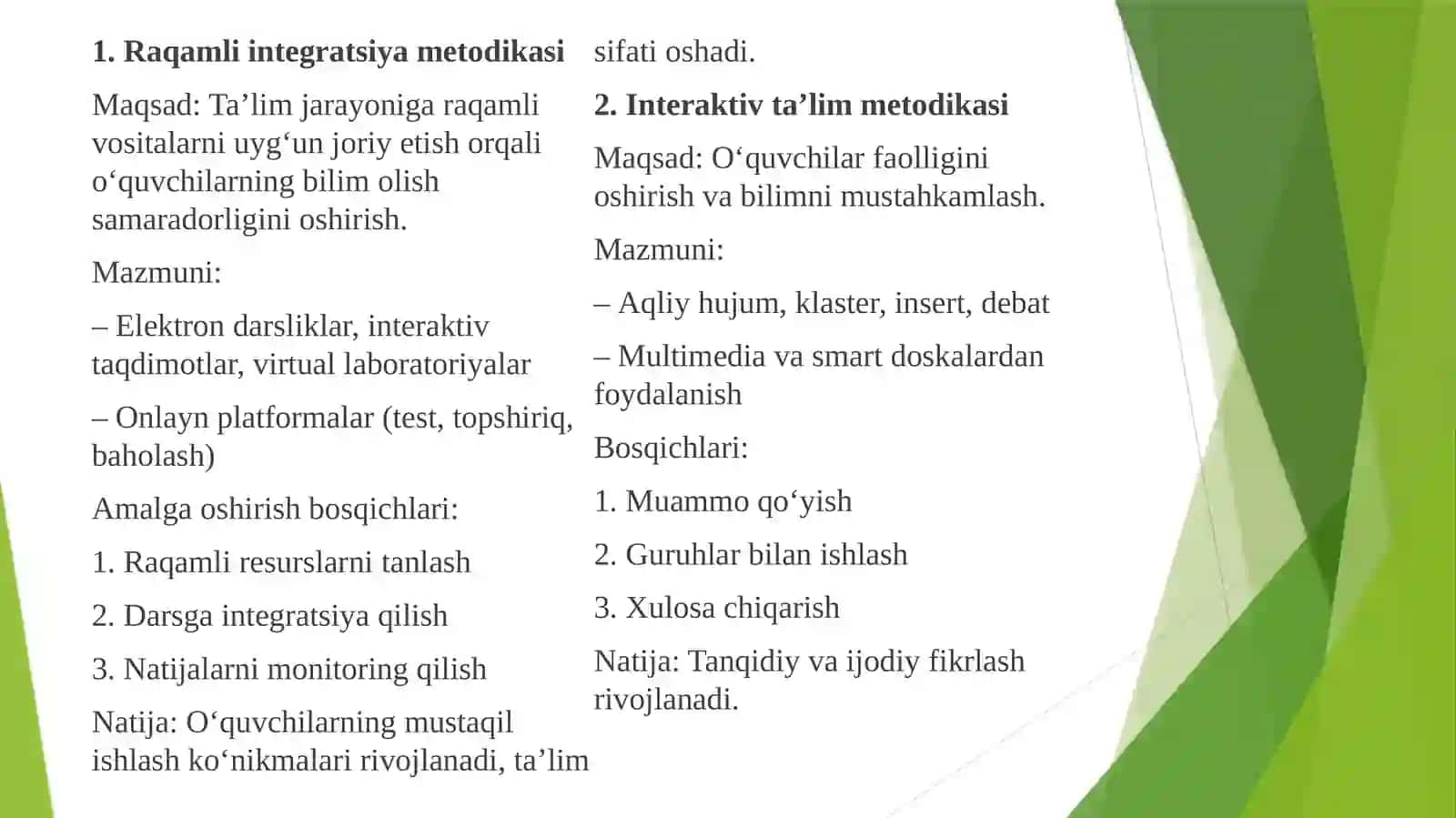 innovatsion texnologiyalar ta'lim sifatini oshirish manbai sifatida 2
