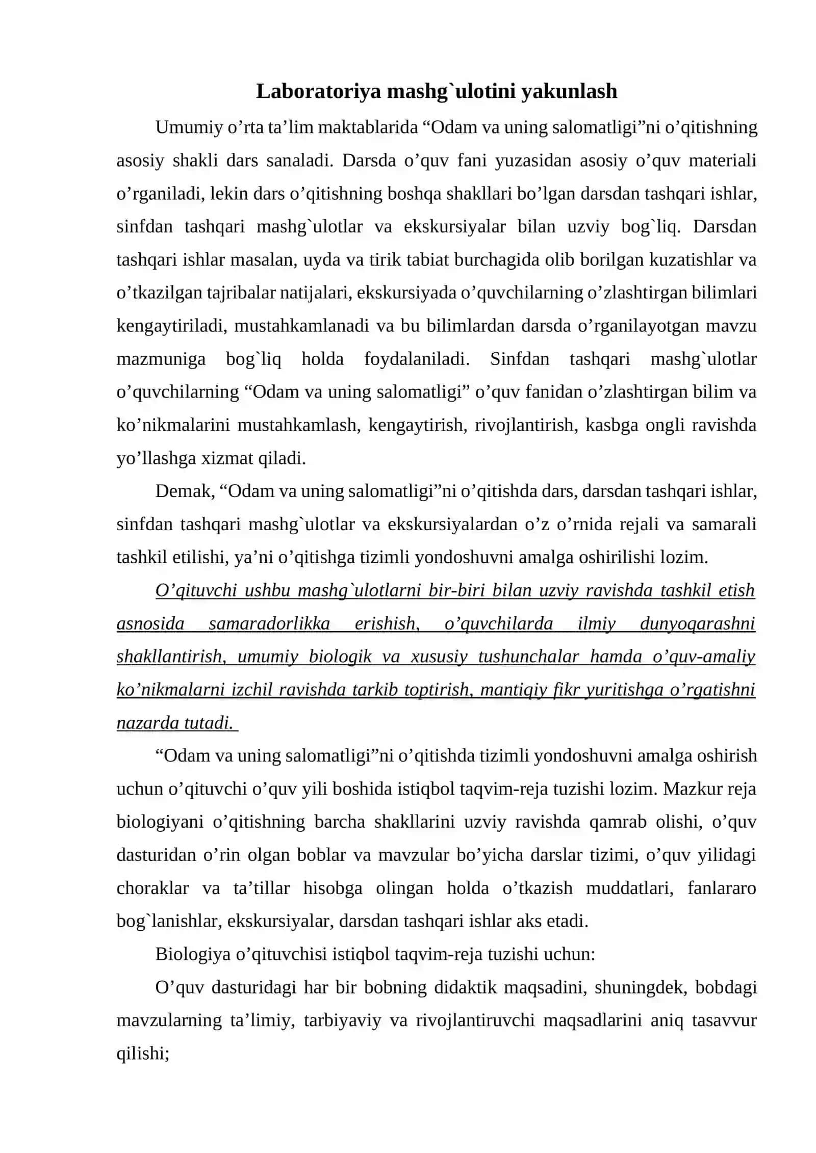 Odamlar va ularning salomatligi o'quv kursi 2
