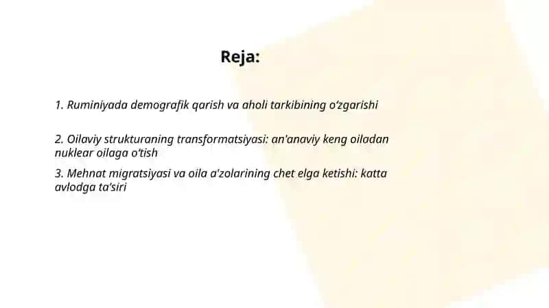 Keksalik jarayoni va oilaviy munosabatlar transformatsiyasi ( Ruminiya misolida) 2