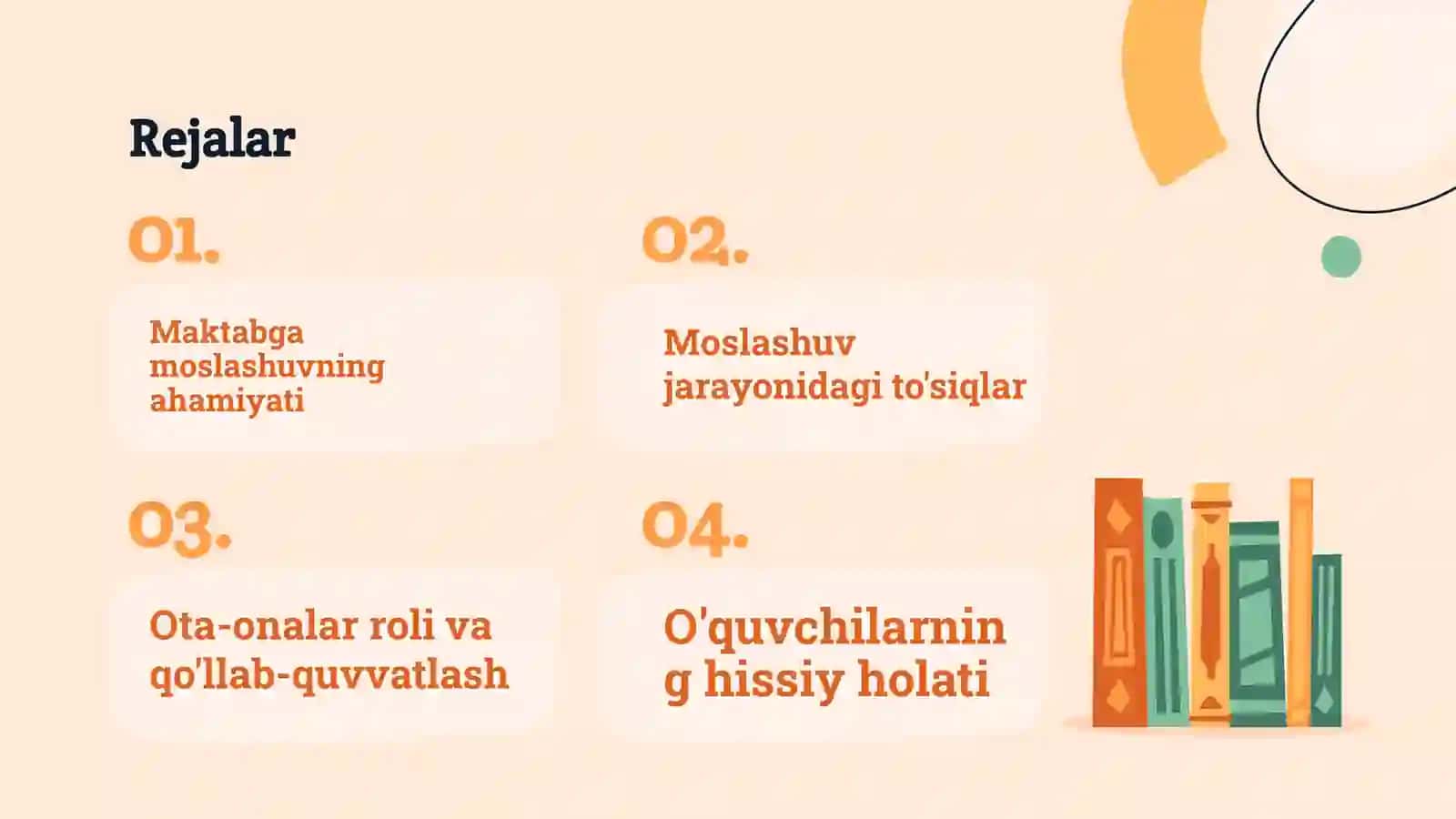 Maktabga moslashuv mumammolari 2