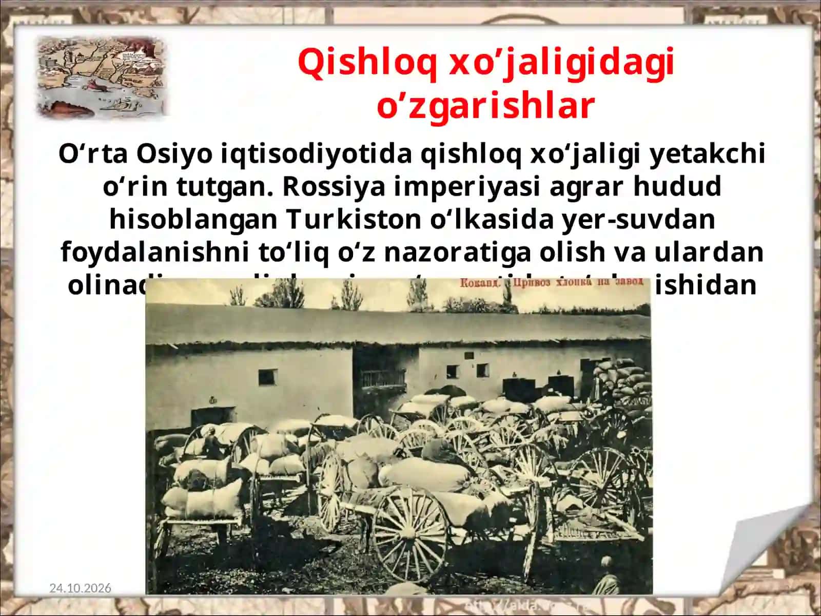 Tukiston  o‘lkasida Rossiya imperiyasining yer-suv  siyosati 2