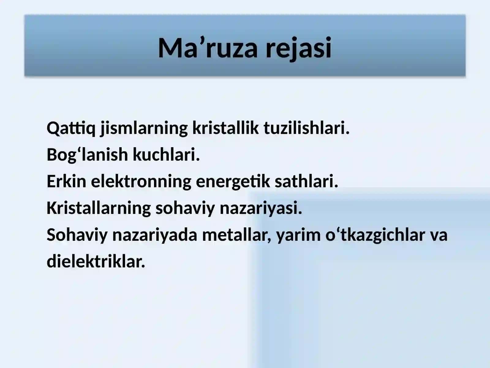 Qattiq  jismlarning  kristallik  tuzilishlari 2