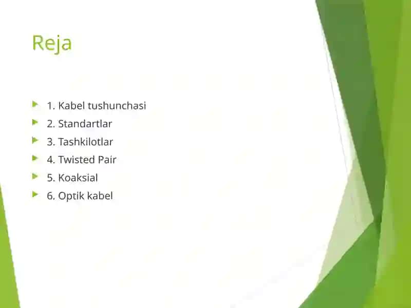 Kabellarning standartlari 2