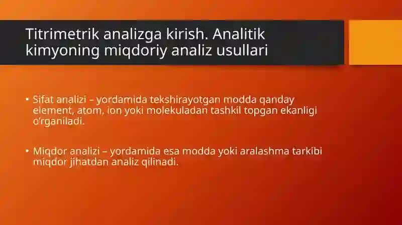 MIQDORIY ANALIZGA KIRISH 2