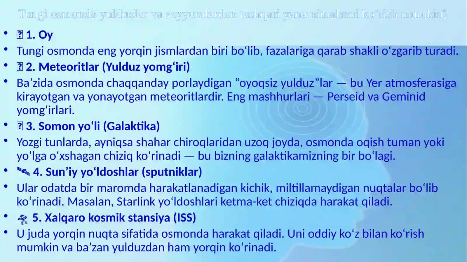 Sayyoralarning tabiiy va sun`iyyo`ldoshlari 2