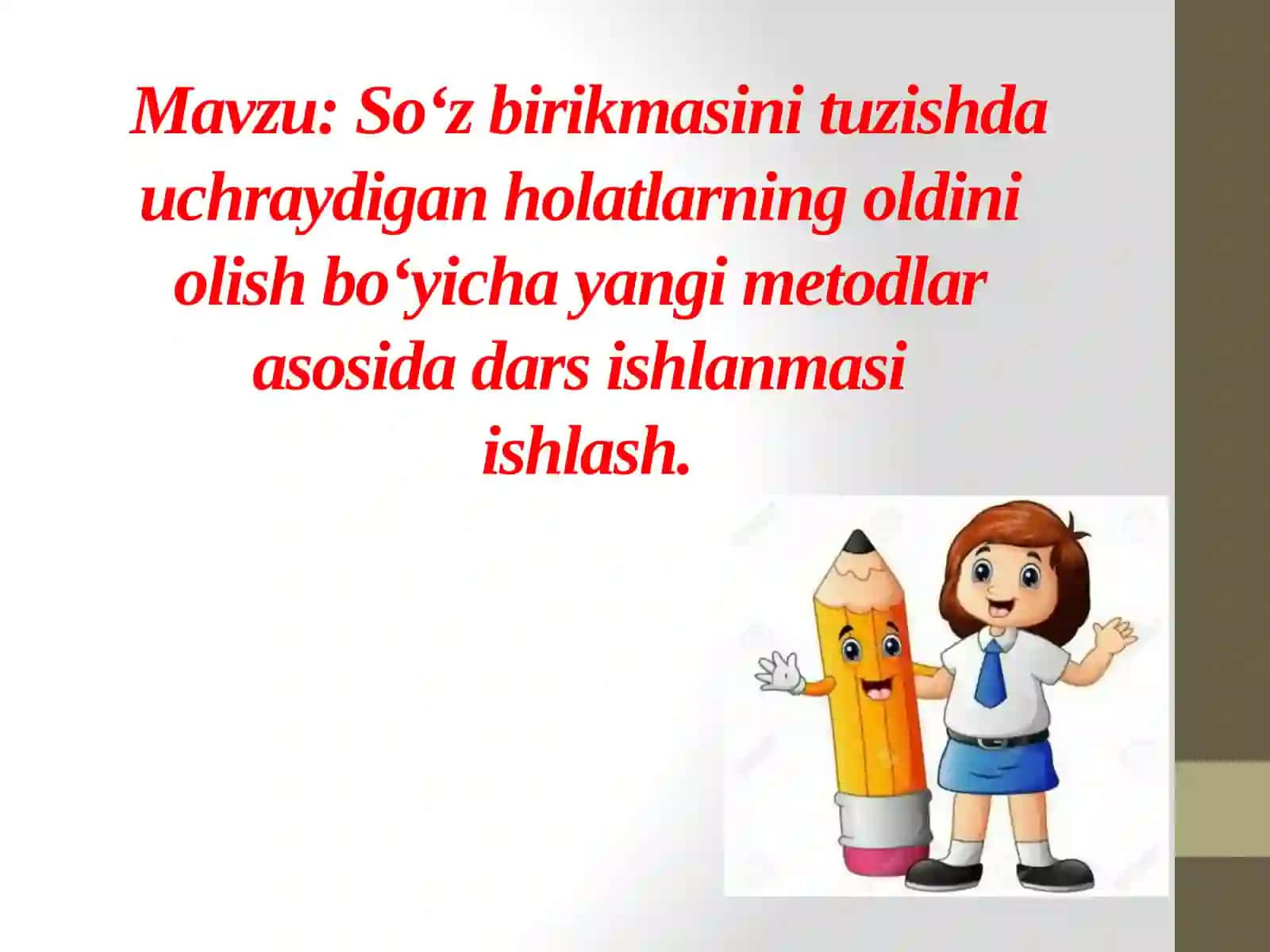 ONA TILI VA OʻQISHSAVODXONLIGIDA SINFDAN TASHQARI ISHLAR FANIDAN MUSTAQIL ISH 2