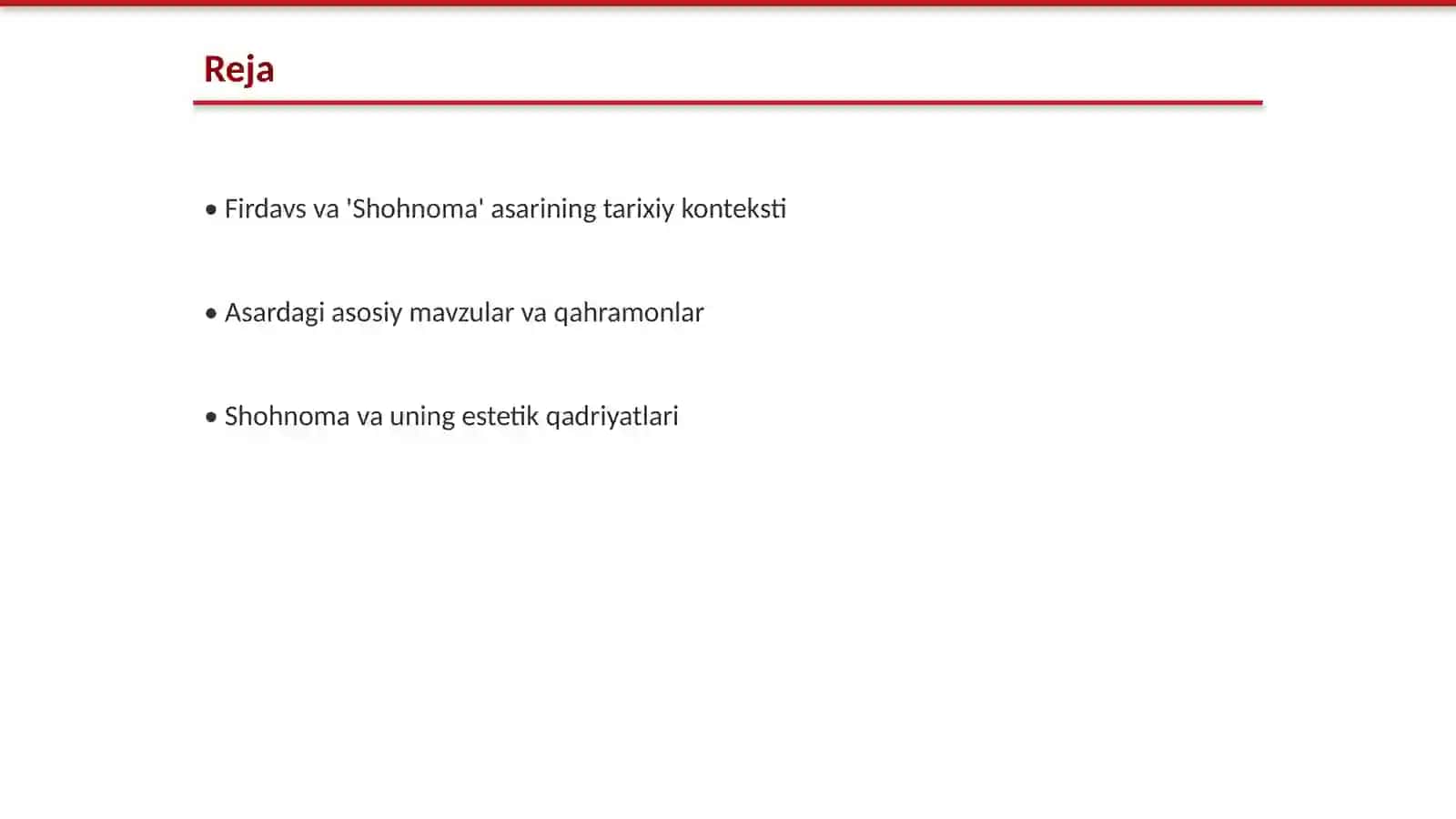 Firdavsning "Shohnoma"asari 2