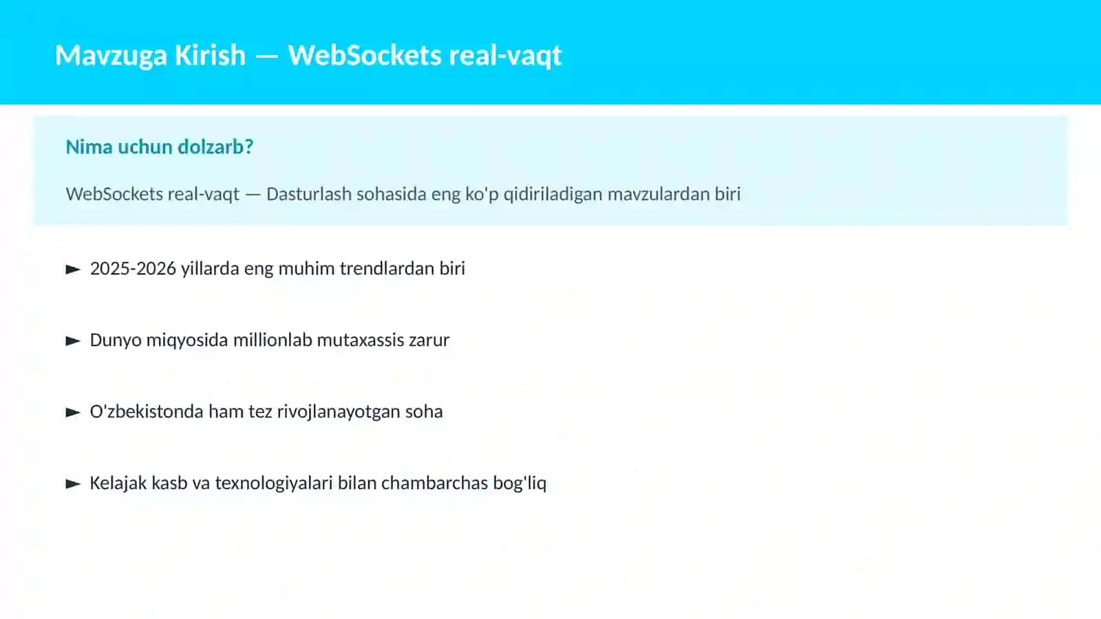 DASTURLASH | JAVASCRIPT VA WEB 2