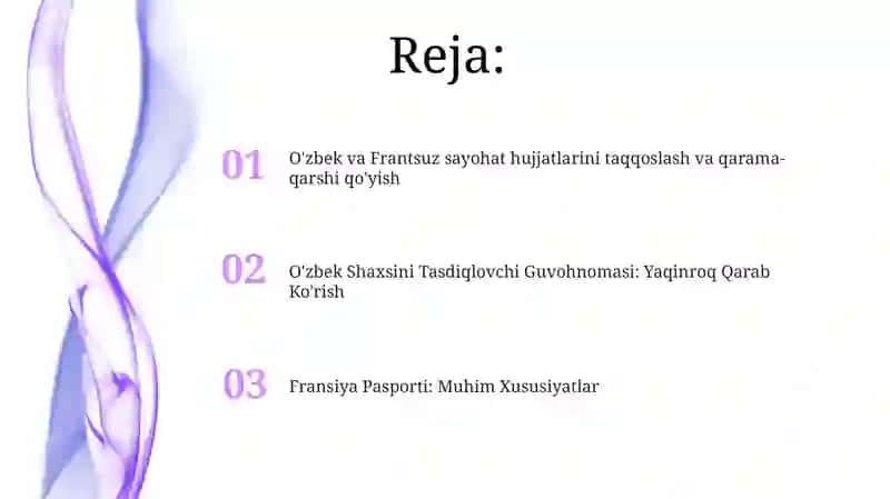 O'zbek va Frantsuz sayohat hujjatlari taqqoslash 2