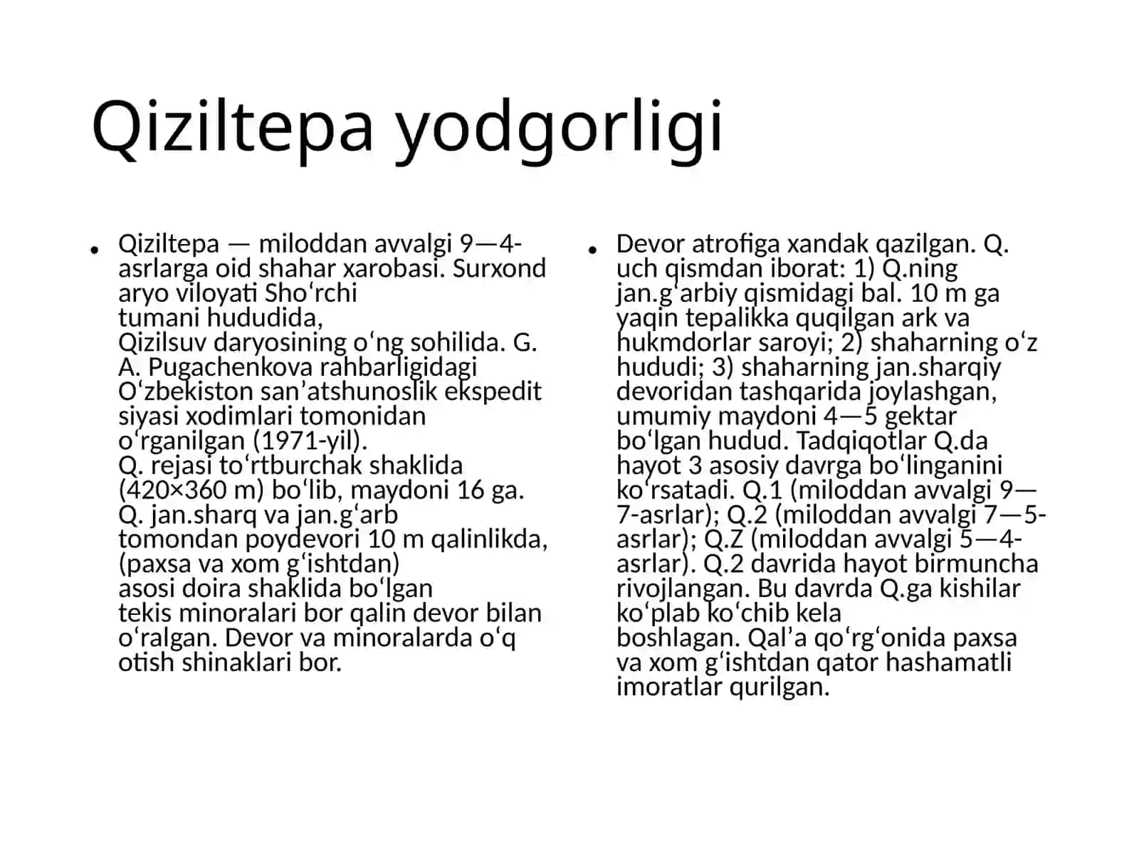 Qiziltepa yodgorligi 2