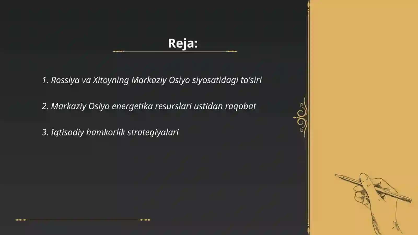 Rossiya va Xitoyning markaziy osiyodagi raqobati 2024 2