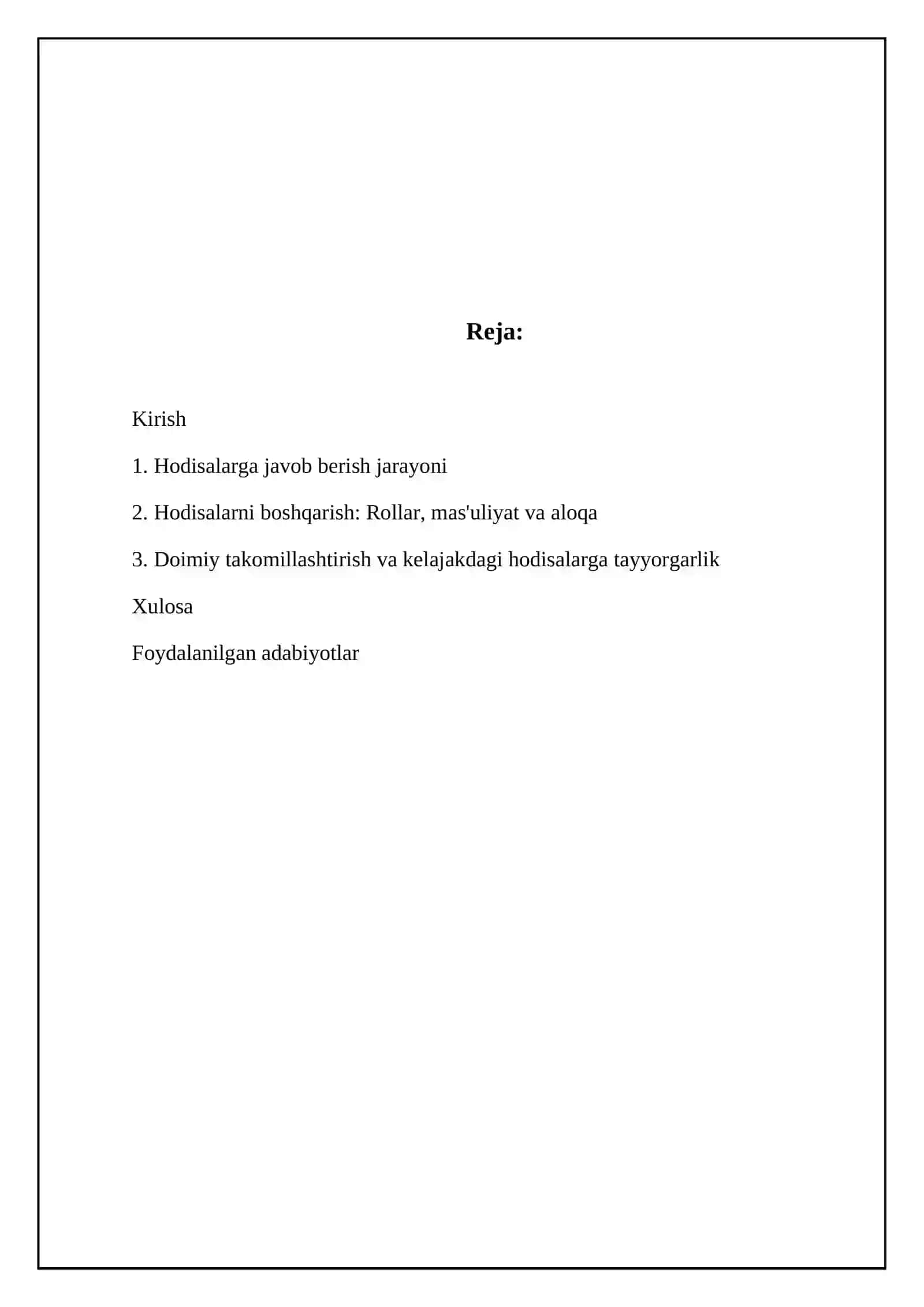 Incident response 2