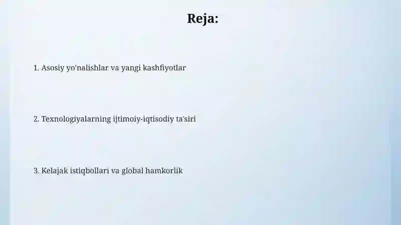 Ilm va texnika Yangi kashfiyotlar va texnologiyalar 2