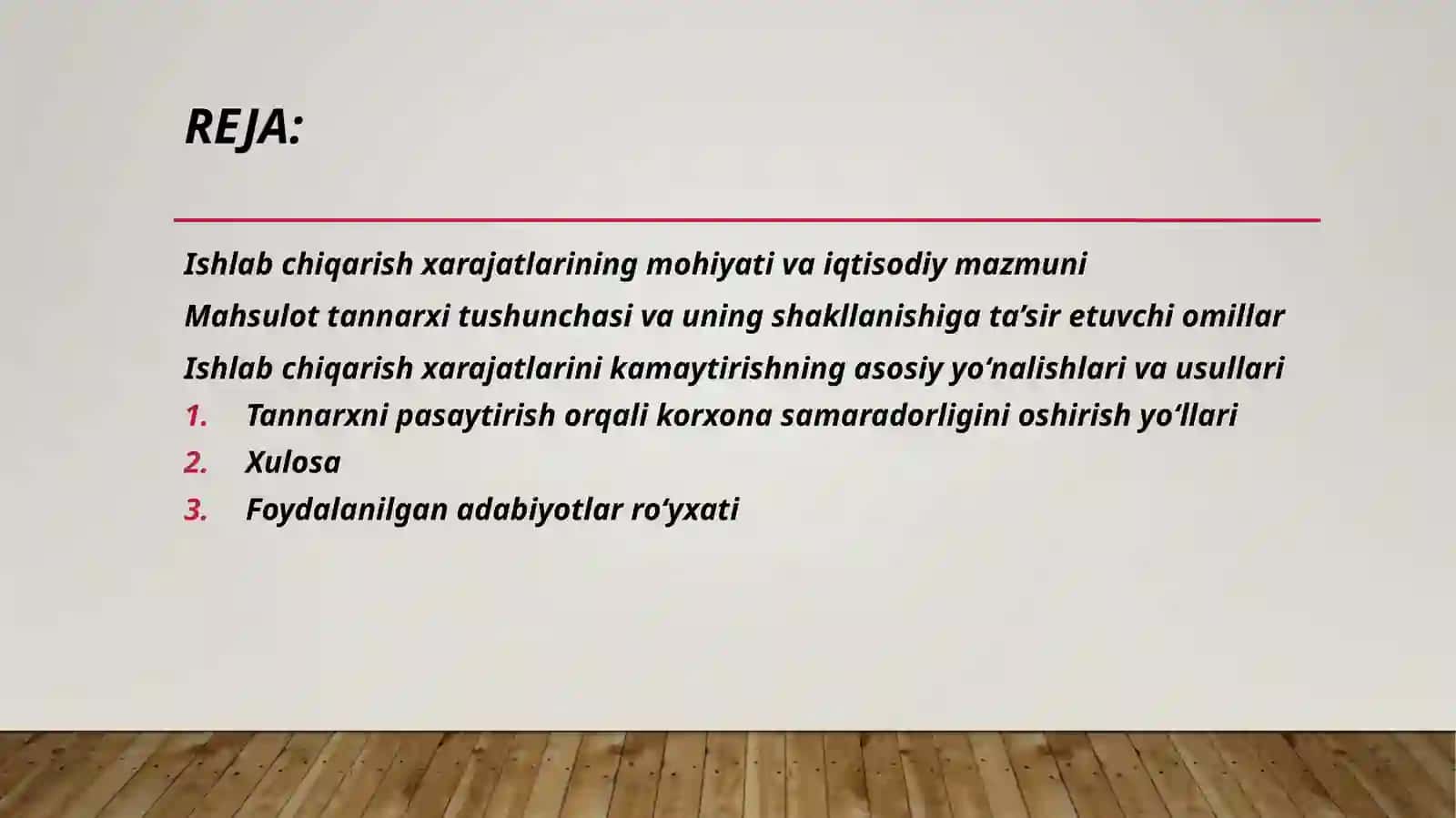 Ishlab chiqarish xarajatlari va tannarxni kamaytirish usullari 2