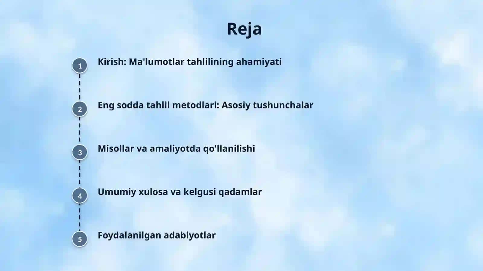 Ma'lumotlarni tahlil qilishning eng sodda metodlari 2