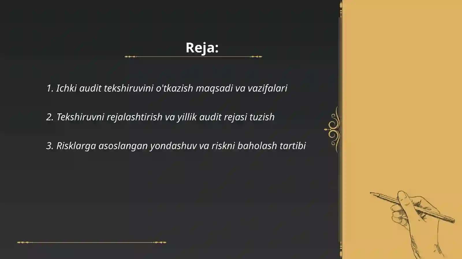 Ichki audit tekshiruvini o'tqizish tartibi 2