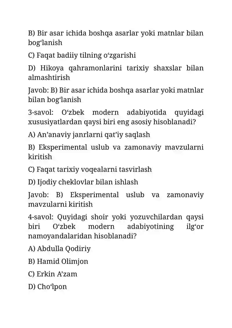 Modernizm va O‘zbek adabiyoti 2