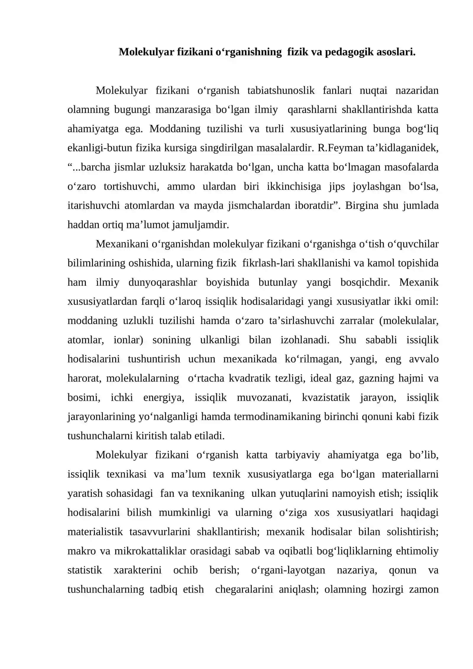 Molekulyar fizika bo`limini o‘qitish uslublari 2