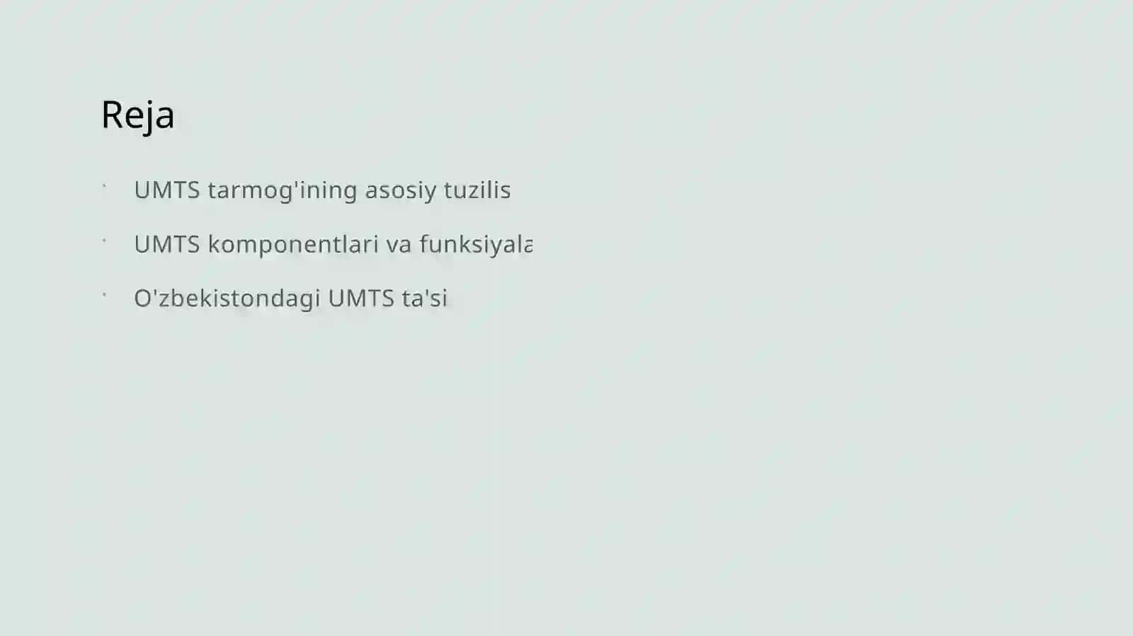 UMTS тармоқ структурасини ўрганиш. 2