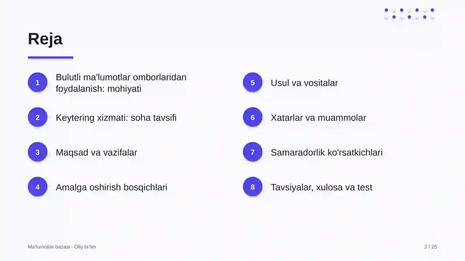 Keytering xizmatida bulutli ma'lumotlar omborlaridan foydalanish 2