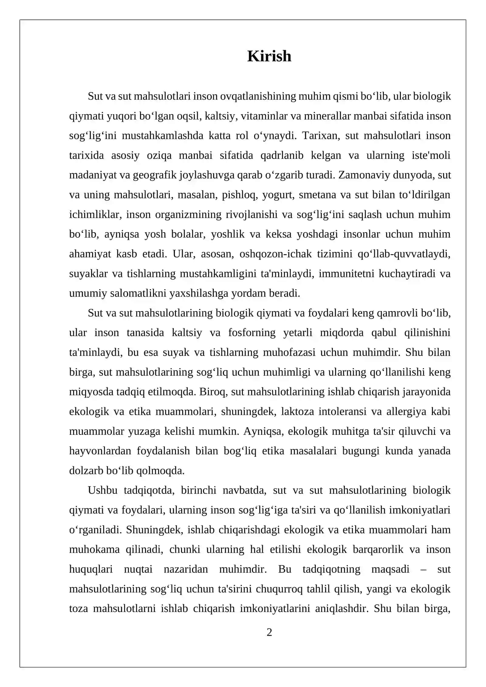 Sut va sut mahsulotlarining inson ovqatlanishdagi ahamiyati 2