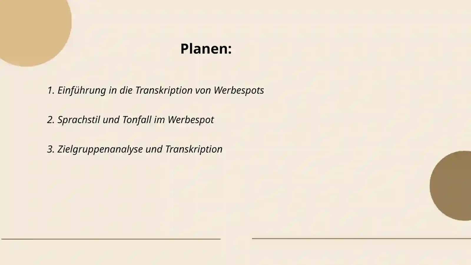 Transkription eines Werbespots 2