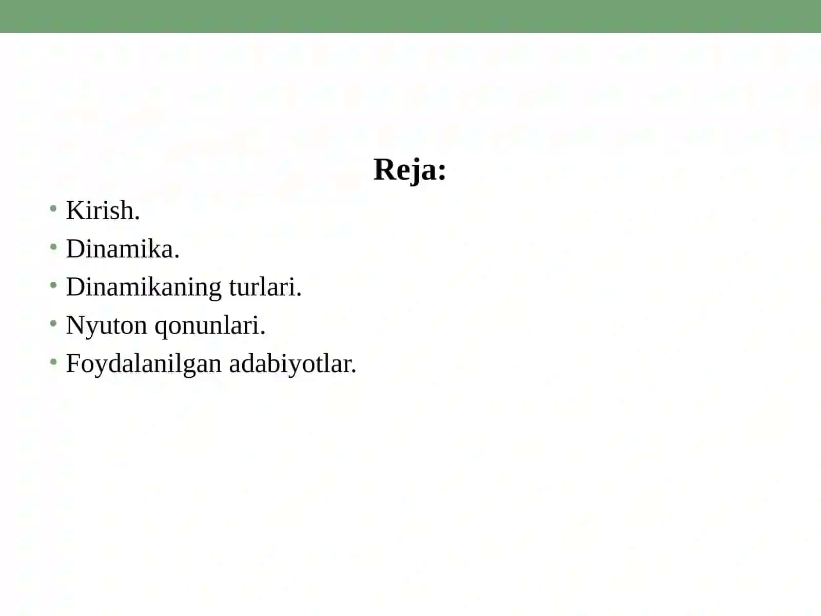 Dinamika.  Nyuton  qonunlari 2