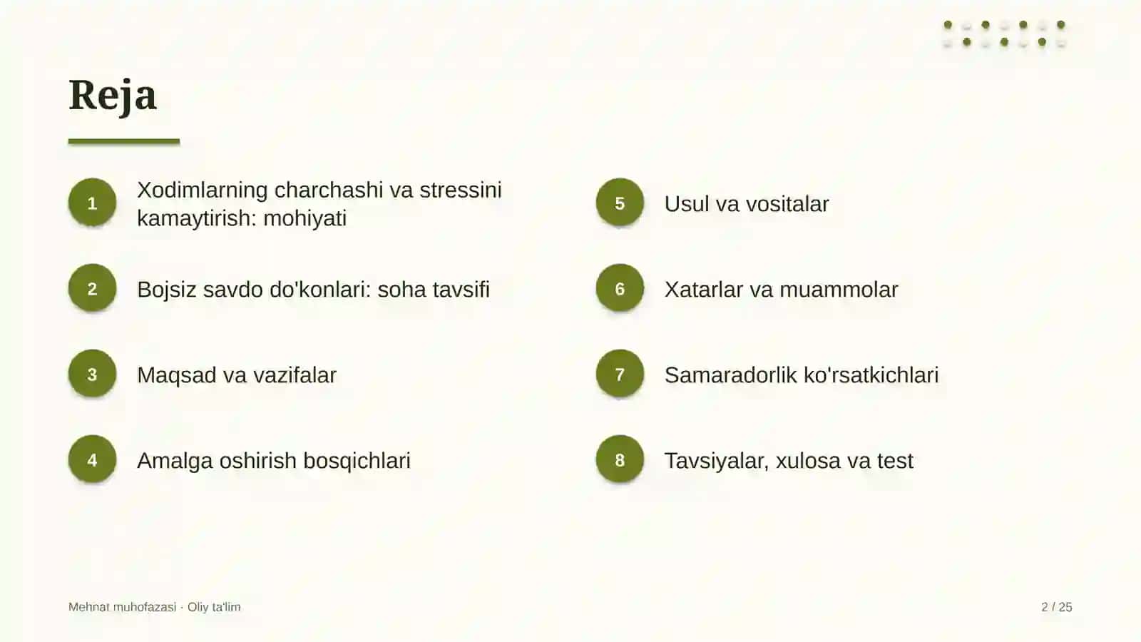 bojsiz savdo do'konlarida xodimlarning charchashi va stressini kamaytirish 3551 2