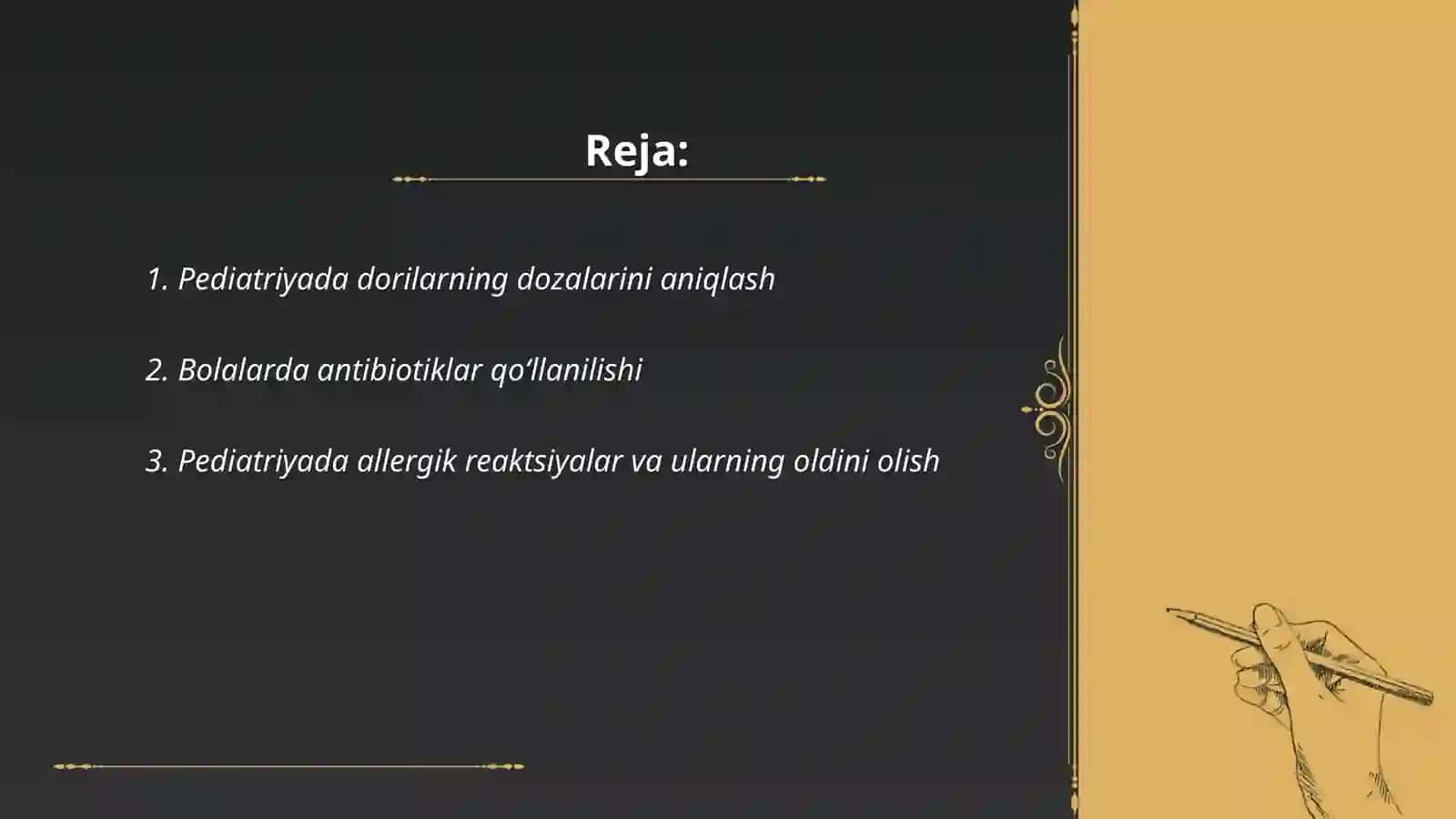 Pediatriya amaliyotida dorilarning qoʻllanilish 2