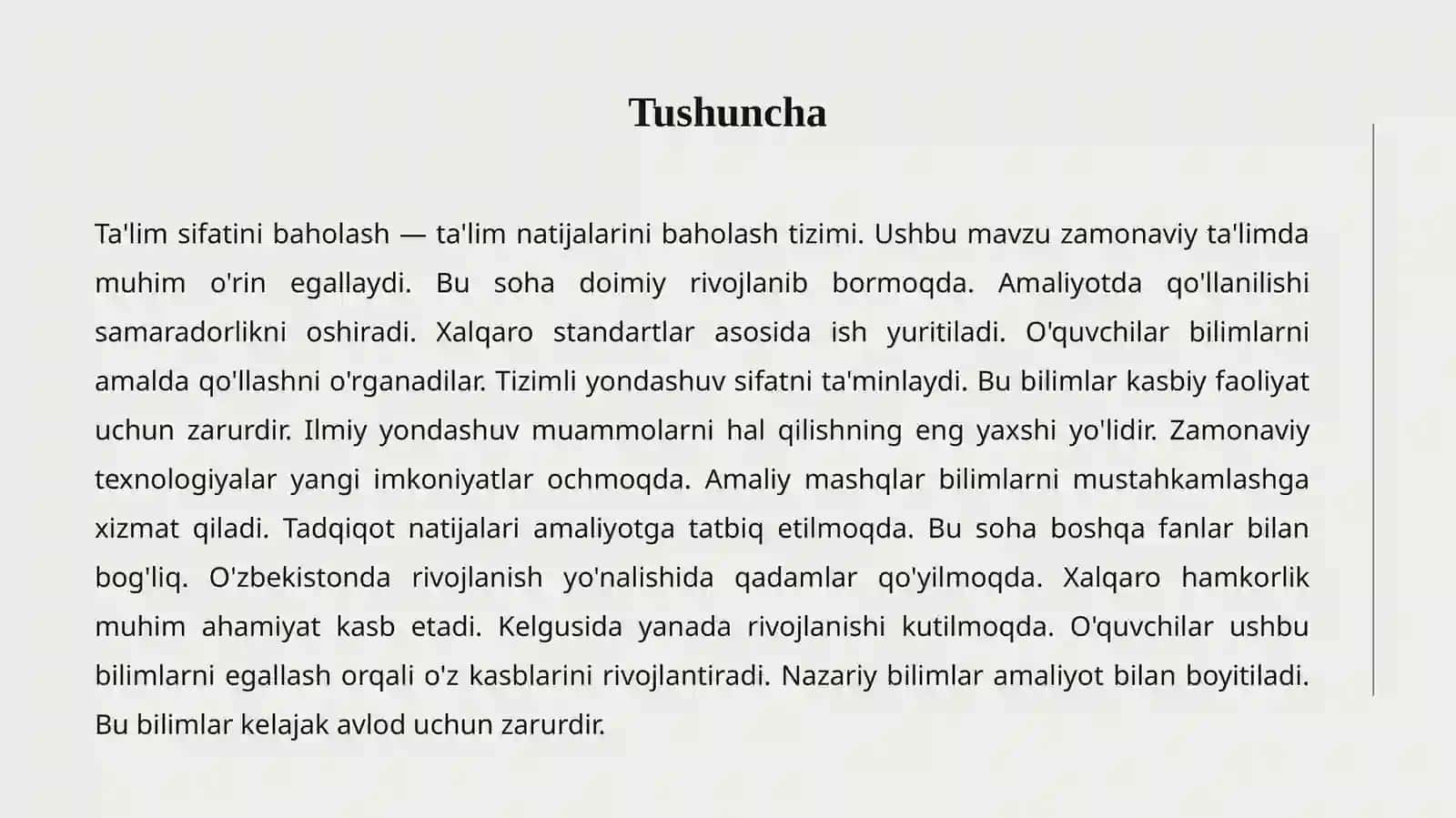 Ta'lim sifatini baholash 2
