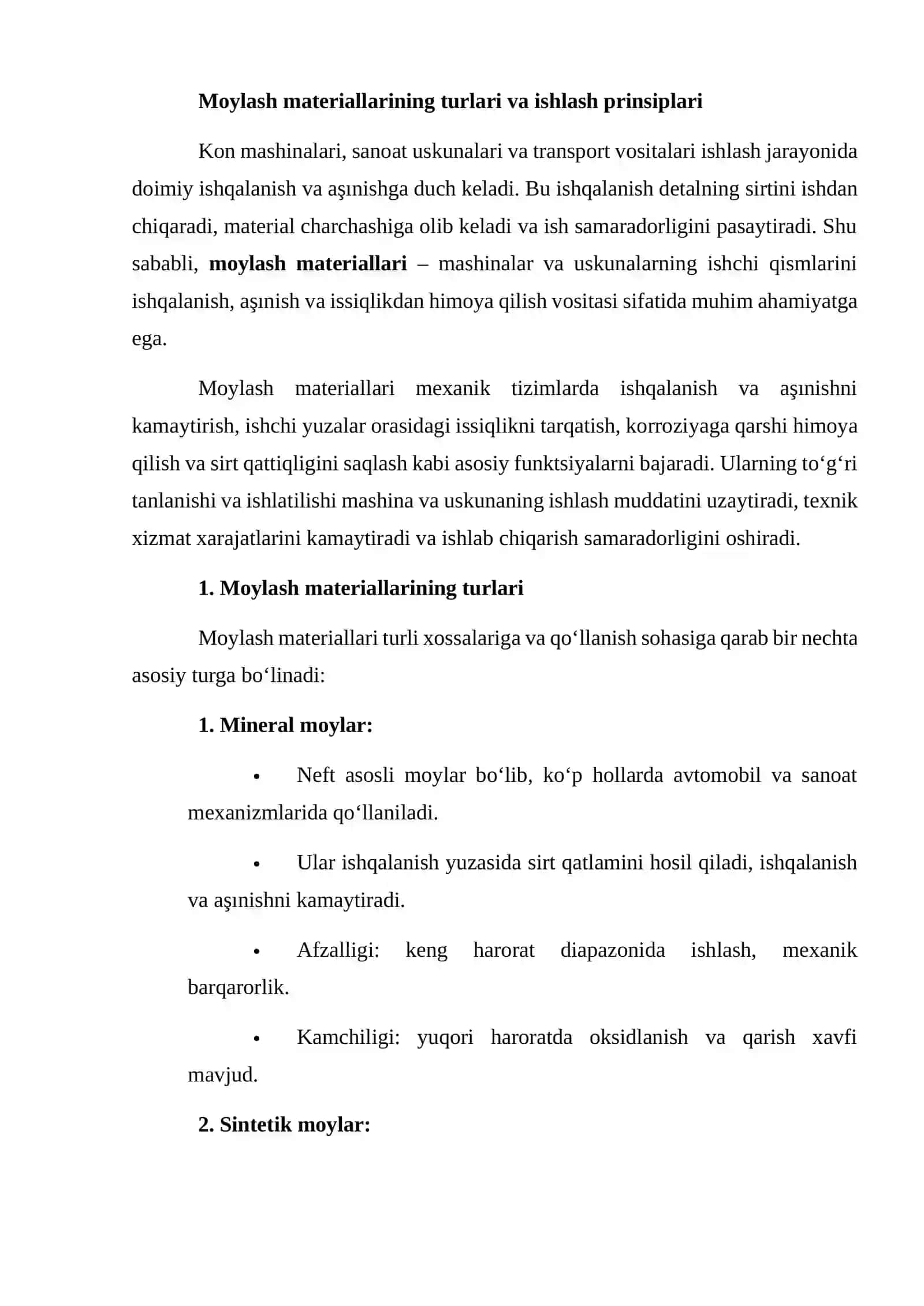 Moylash materiallari haqida umumiy tushuncha 2