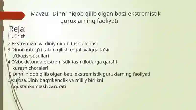 Ekstremizm va terorizmga qarshi kurashning ma'naviy ma'rifiy asoslari 2