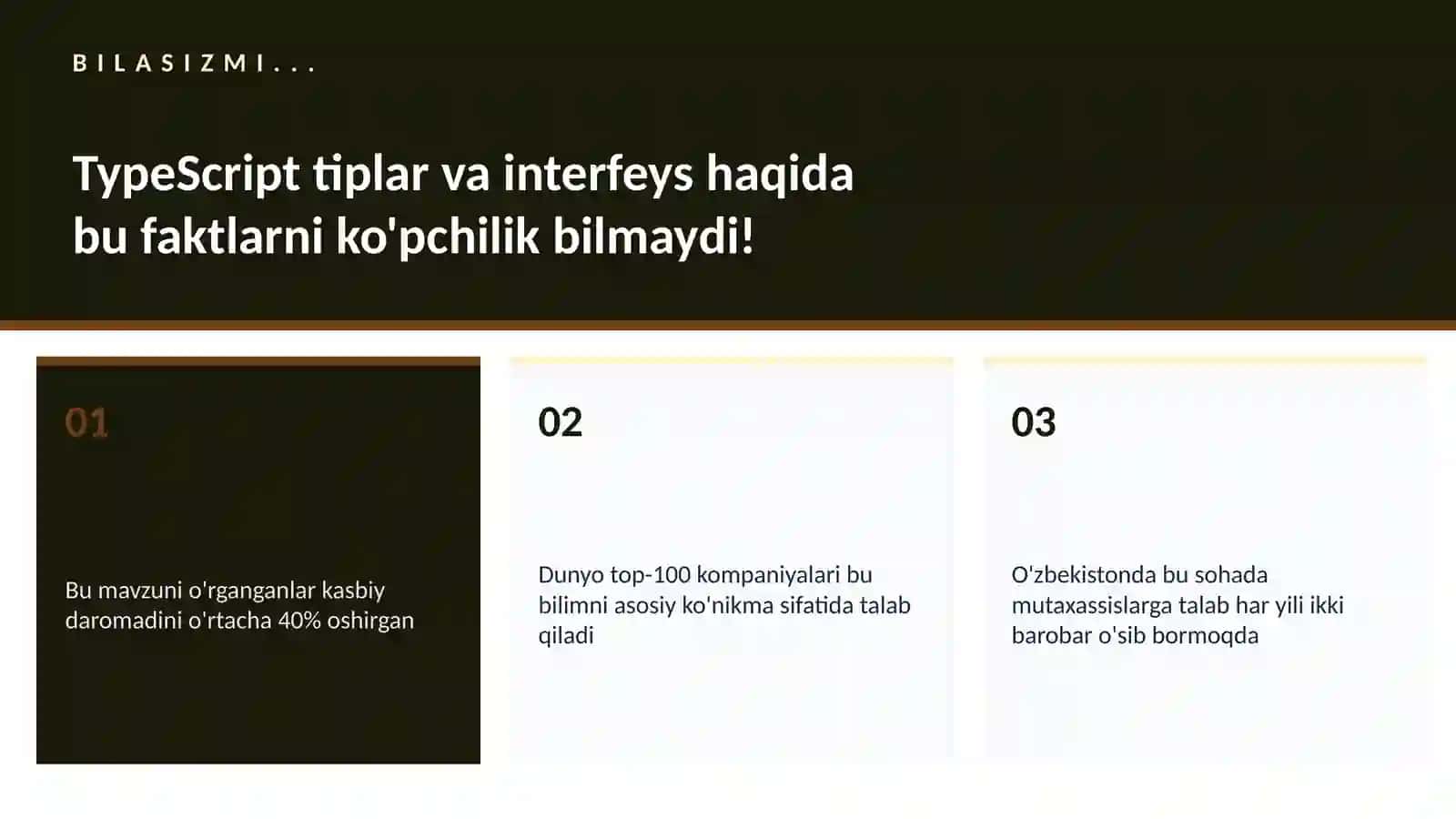 TypeScript tiplar va interfeys 2