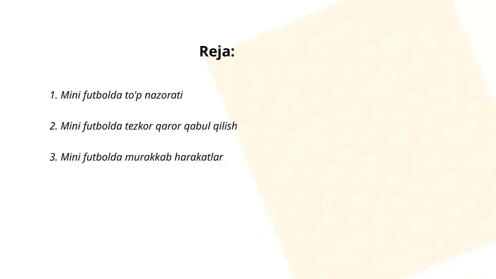 Mini futbol oʻyin texnikasi 2