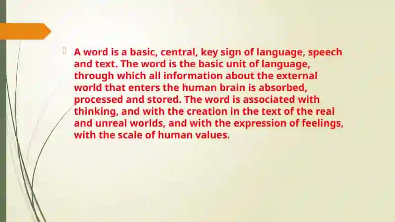 Lexical Level of Text Analysis 2