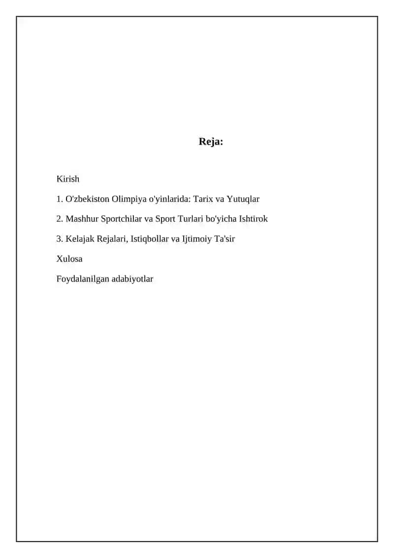O‘zbekiston Respublikasining olimpiadalarda ishtiroki 2