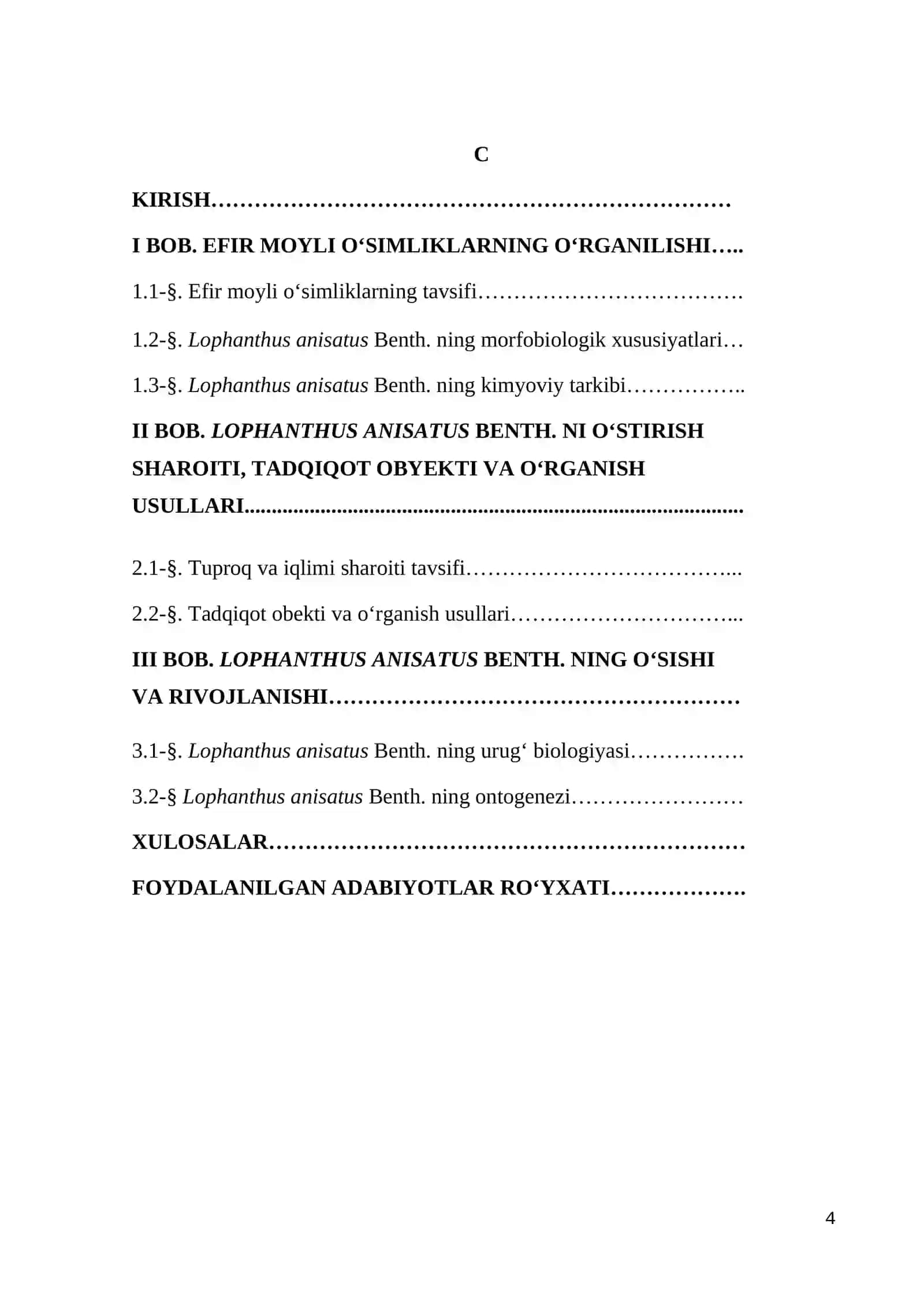 TERMIZ SHAHRI SHAROITIDA Lophanthus anisatus Benth. NING O`SISHI VA RIVOJLANISHI 2