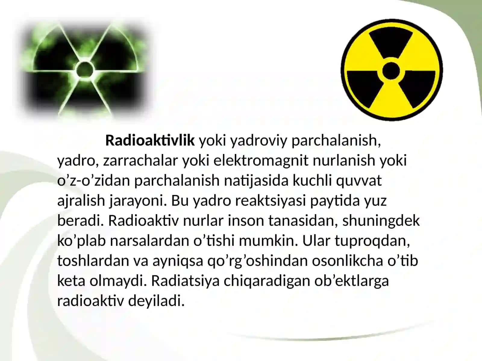 Radioaktiv moddalar bilan ishlaganlarda radiatsion xavfsizlik asoslari 2