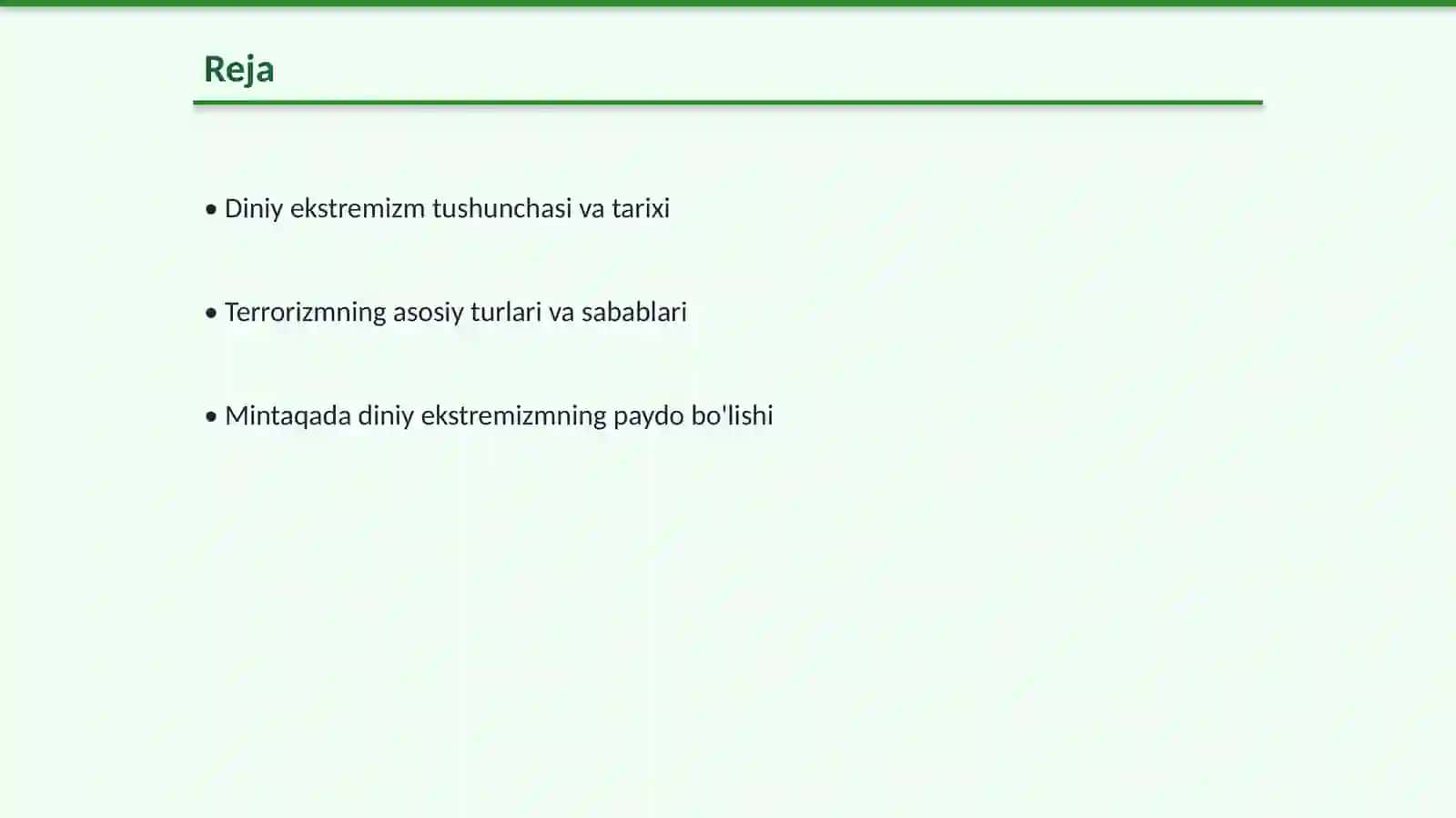 Diniy ekstremizm va terrorizmning mintaqada paydo bo’lishi 2