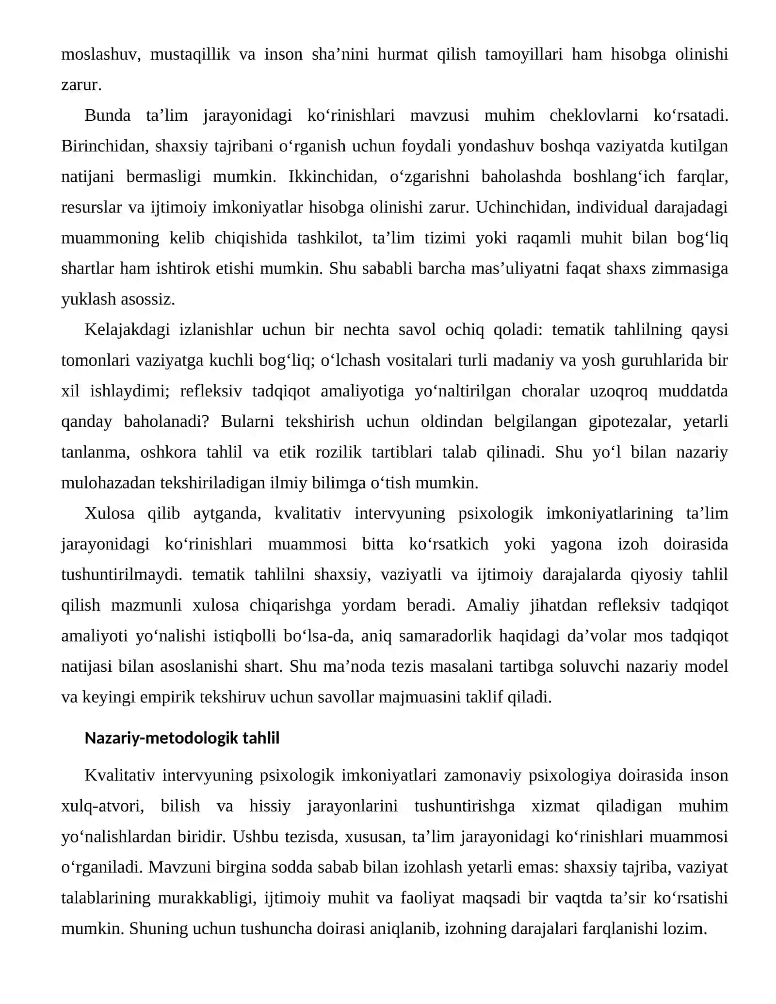 KVALITATIV INTERVYUNING PSIXOLOGIK IMKONIYATLARI — TA’LIM JARAYONIDAGI KO‘RINISHLARI 2