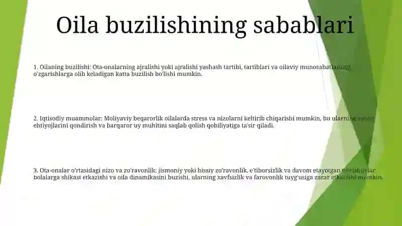 Oilaviy Munosabatlarning Buzulishi: Ajrim Motivlari. Inqirozli Oilaga Psixologik Ko‘Mak Berish Yo‘Llari. 2