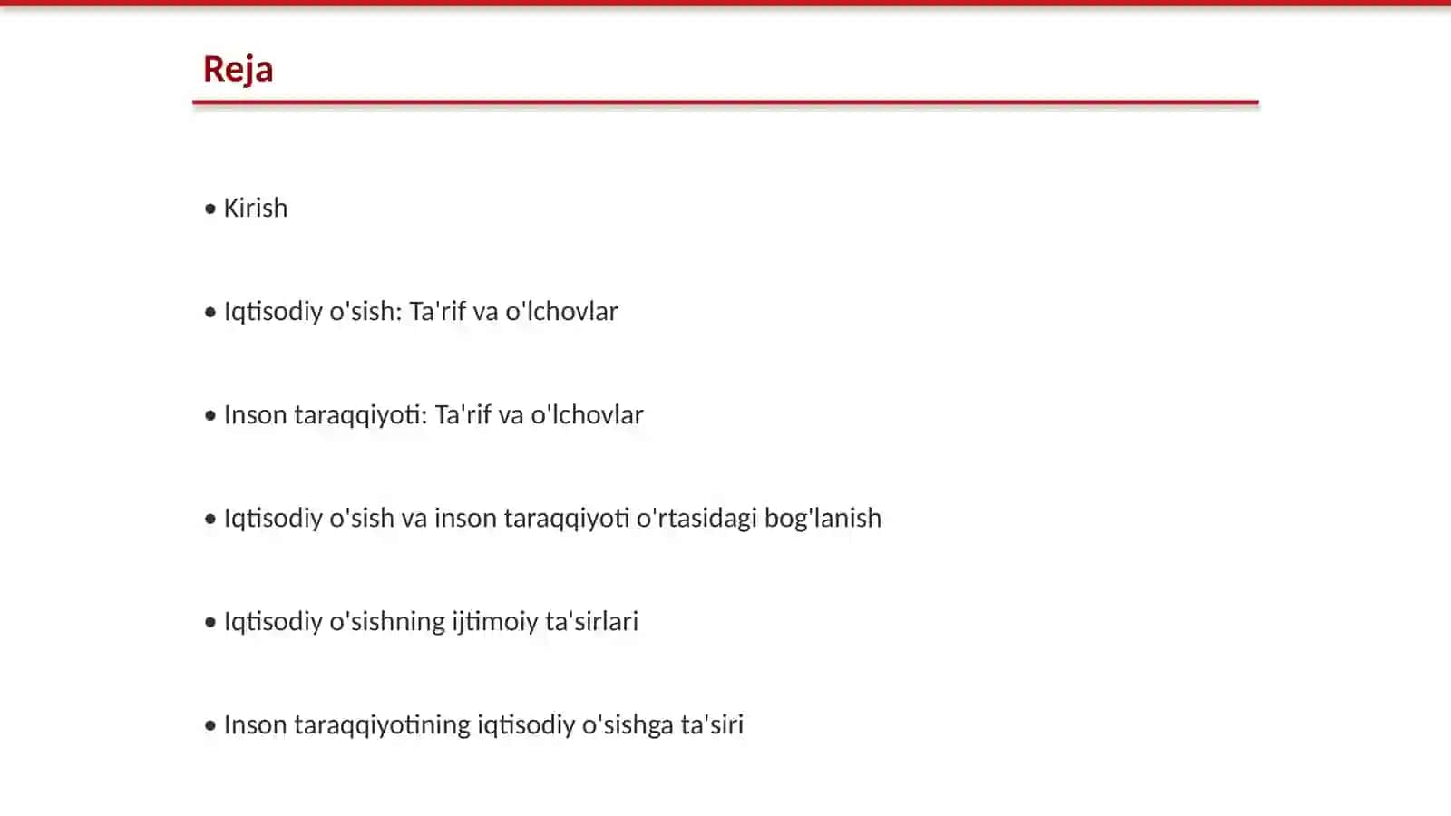 Iqtisodiy o'sish va inson taraqqiyoti 2