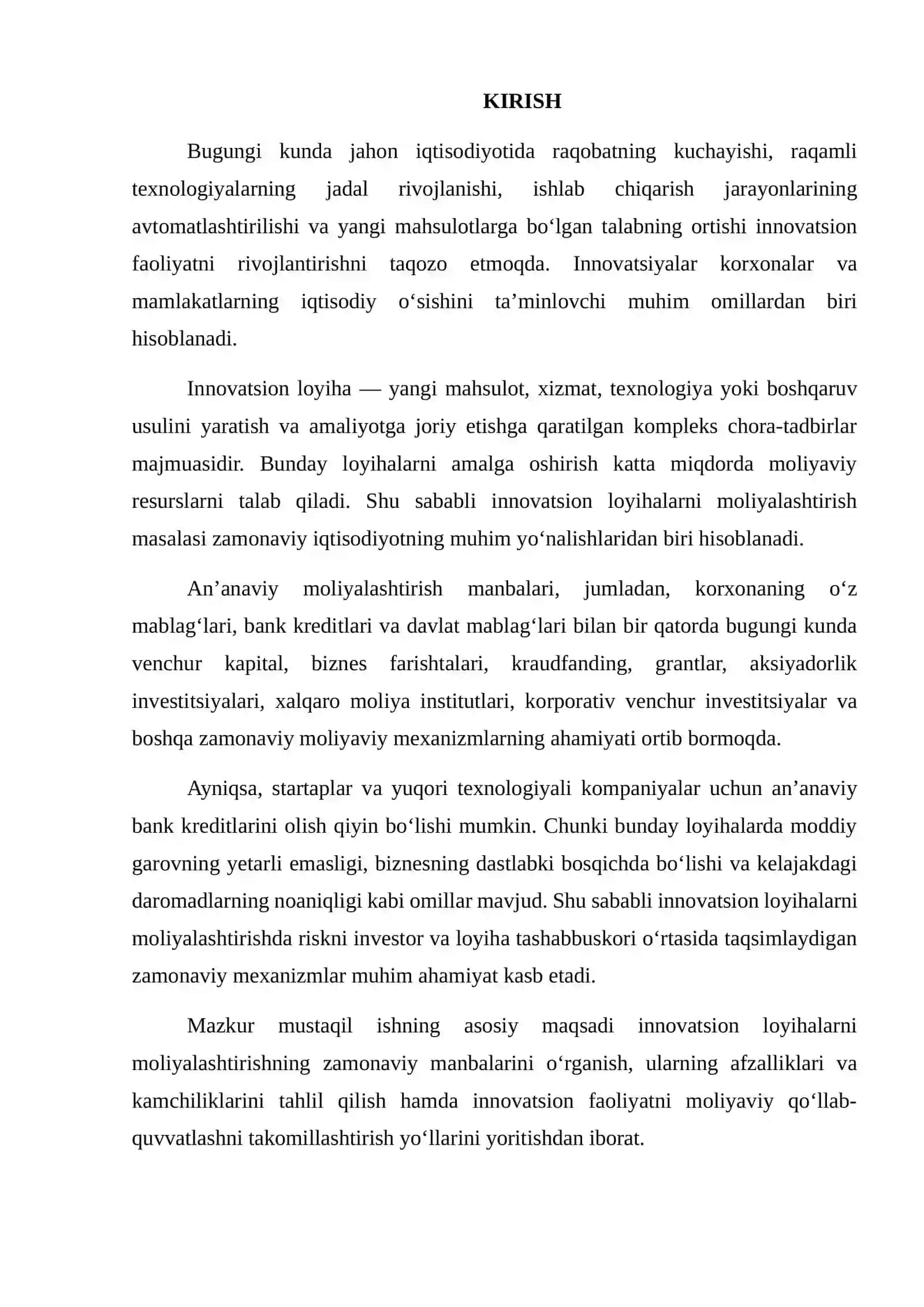 INNOVATSION LOYIHALARNI MOLIYALASHTIRISHNING ZAMONAVIY MANBALARI 2