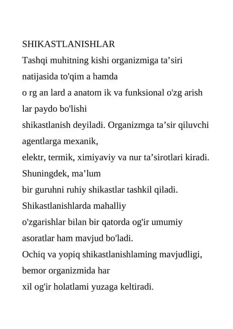 Yumshoq to'qimalarni yopish shikasti chayqalish lat yeyish yirtilish va uzilish ezilish 2